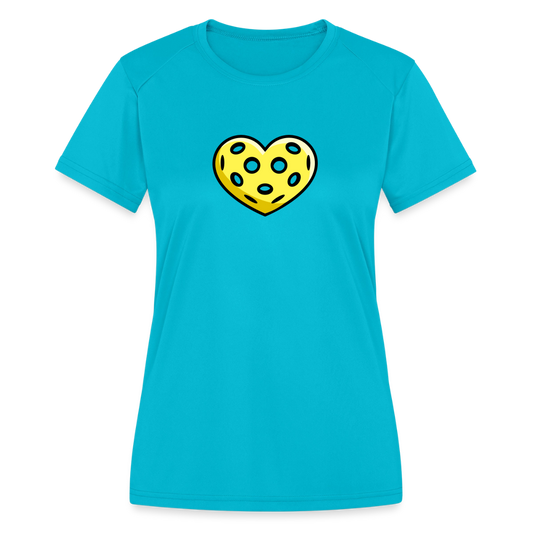 Women's Moisture-Wicking Pickleball T-Shirt in turquoise
