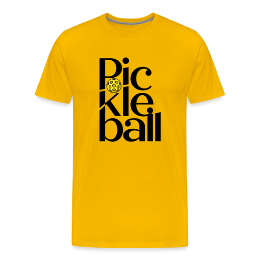 Men's Premium Pickleball T-Shirt in sun yellow
