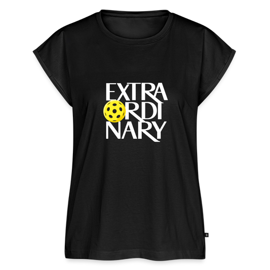 Women's Pickleball Roll-Cuff T-Shirt in black