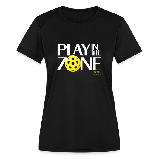 Women's Moisture-Wicking Pickleball T-Shirt in black