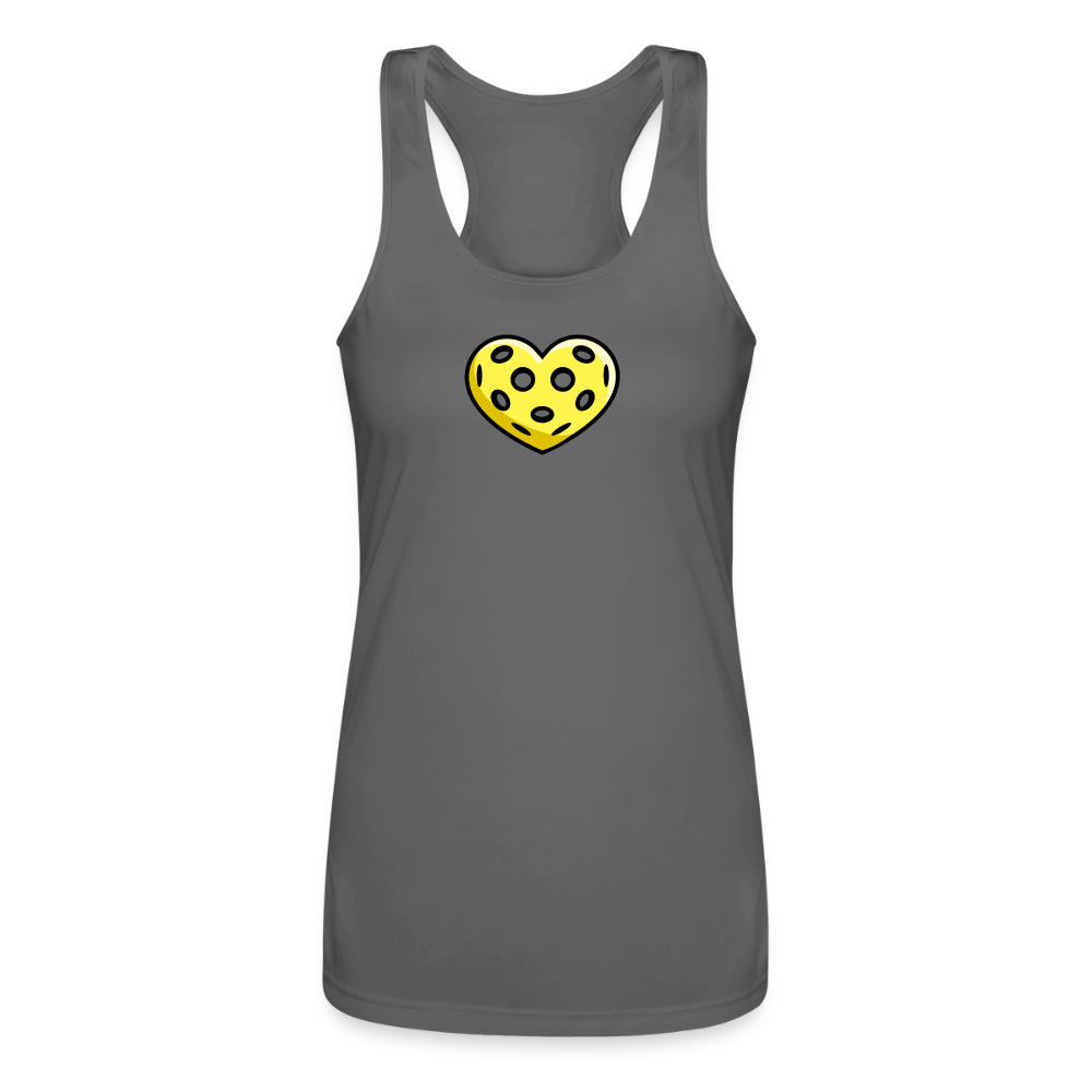 Women's Pickleball Performance Racerback Tank in charcoal