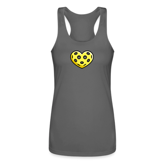 Women's Pickleball Performance Racerback Tank in charcoal