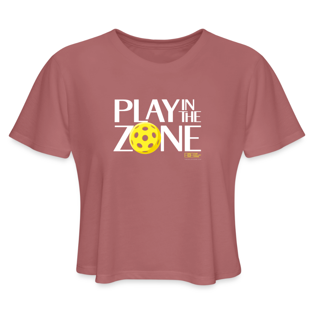 Women's Pickleball Cropped T-Shirt in mauve