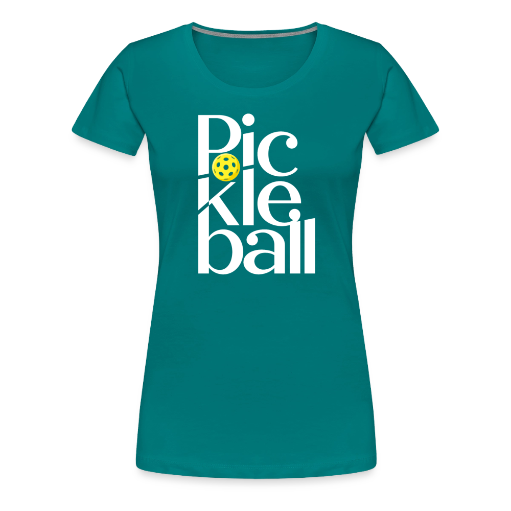Women's Premium Pickleball T-Shirt in teal