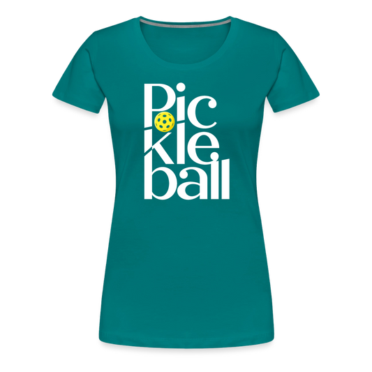 Women's Premium Pickleball T-Shirt in teal