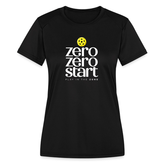 Women's Moisture-Wicking Pickleball T-Shirt in black