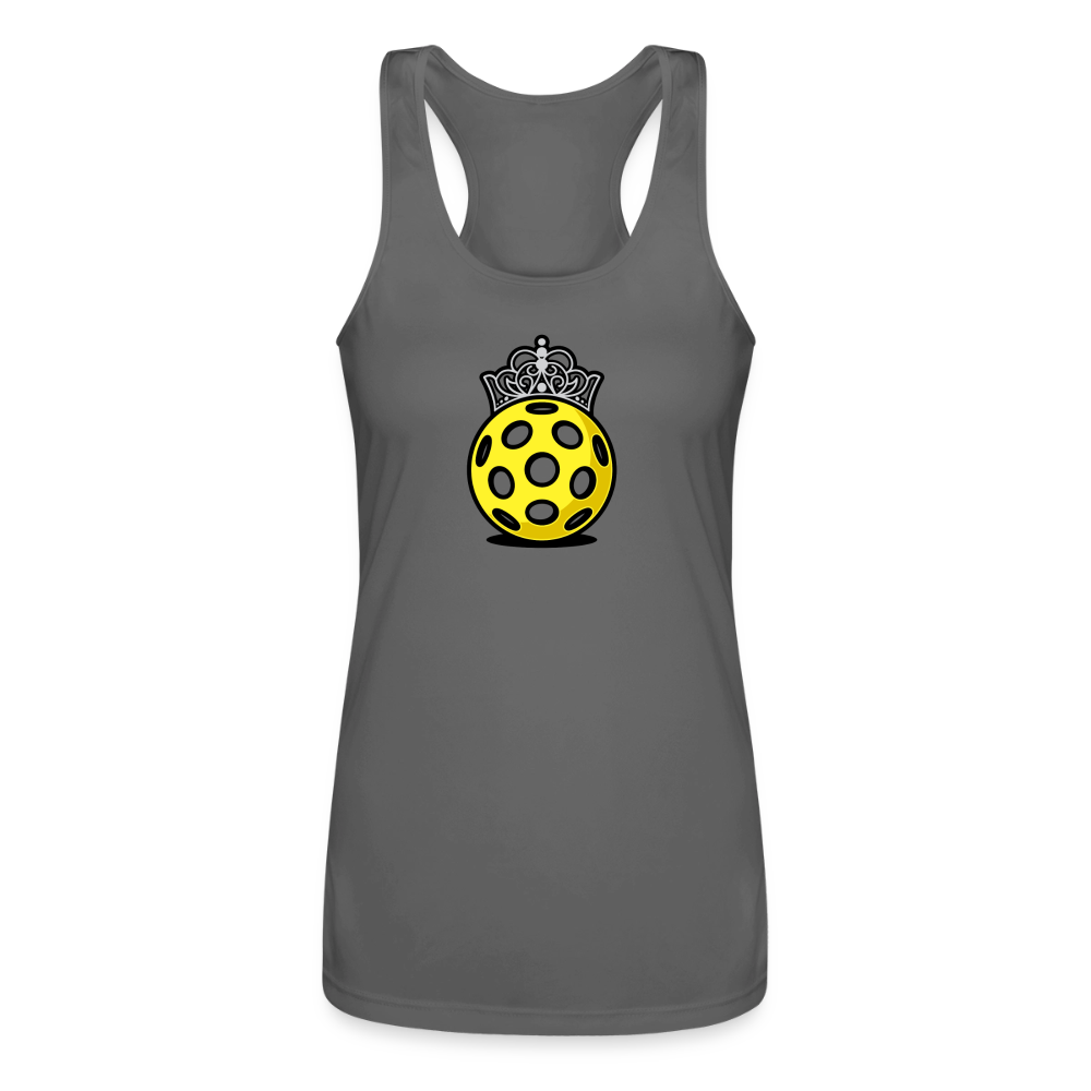 Women's Pickleball Performance Racerback Tank in charcoal