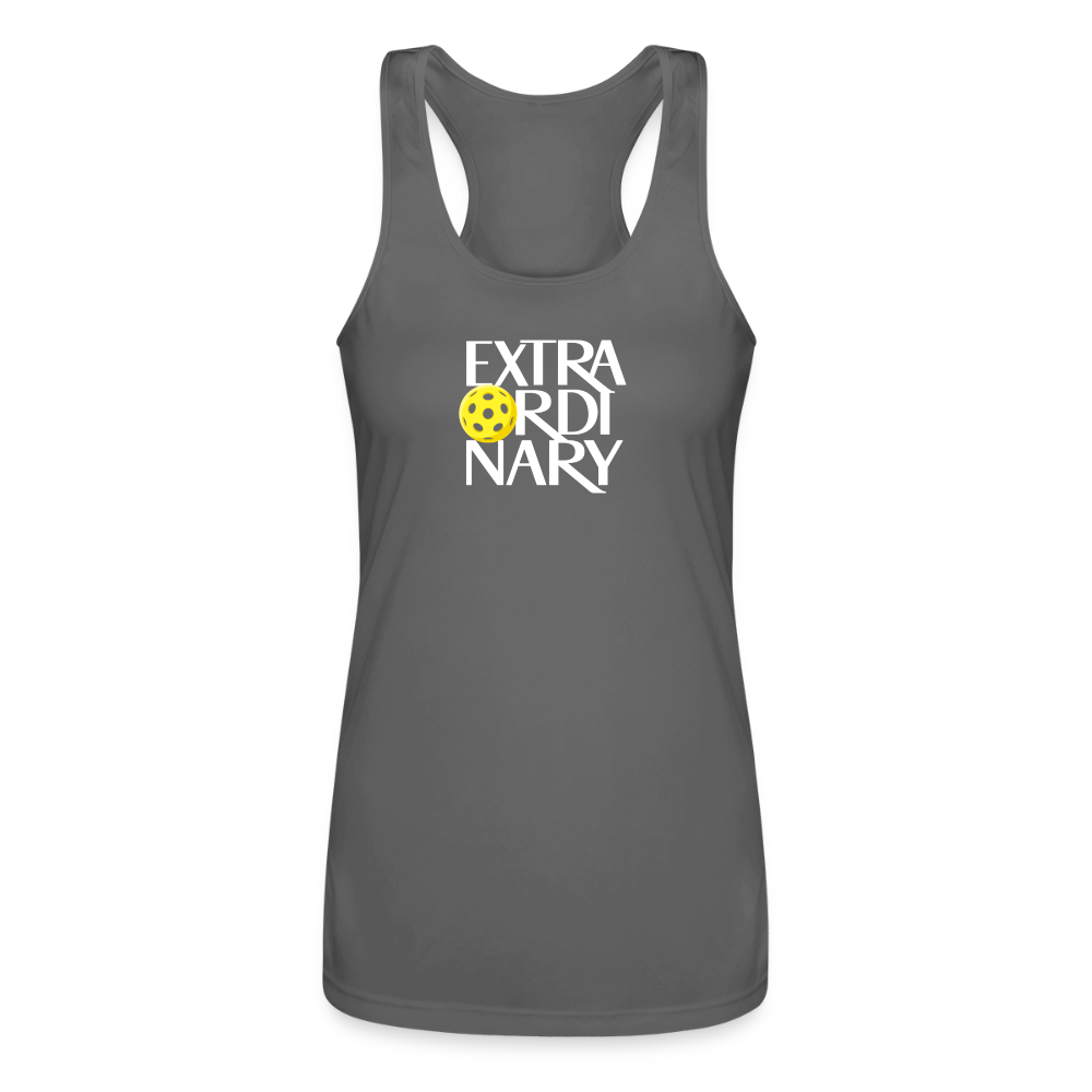 Women's Pickleball Performance Racerback Tank in charcoal