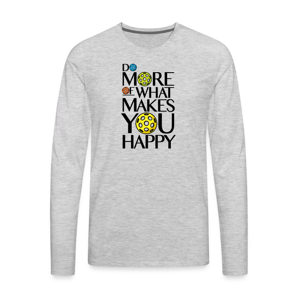 Men's Premium Pickleball Long-Sleeve T-Shirt in heather gray