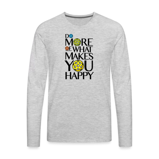 Men's Premium Pickleball Long-Sleeve T-Shirt in heather gray